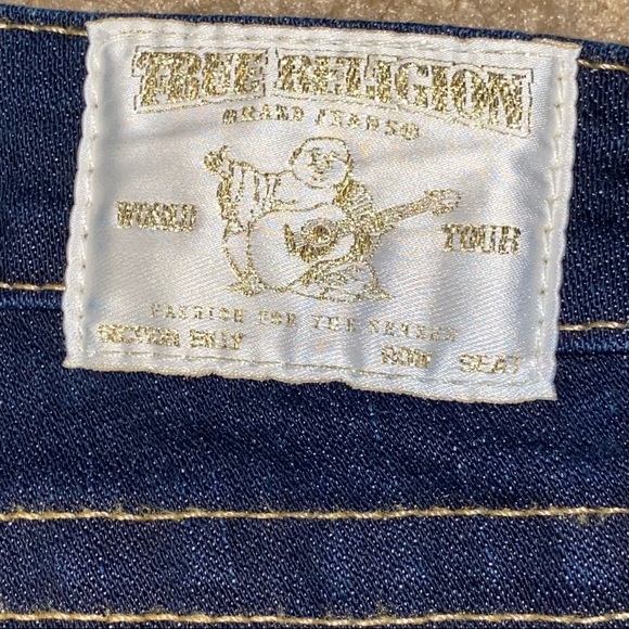 True Religion Billy Crystal Pave Jeans Low Rise Straight Leg Y2K Pants Size 25 - Picture 7 of 9